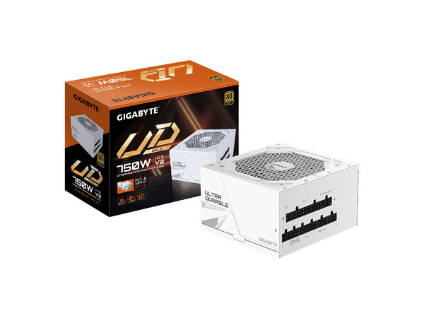 Fuente de Poder Modular Gigabyte UD750GM PG5 V2 ICE de 750W, ATX 3.1, 80 PLUS Gold. Color Blanco.