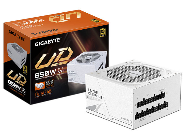 Fuente de Poder Gigabyte UD850GM PG5 V2 ICE de 850W, 80 Plus GOLD, Color Blanco.