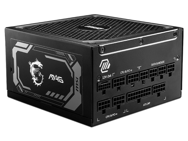 Fuente de Poder Modular MSI MAG A1250GL PCIE5 de 1250W, ATX, 80 Plus Gold. Color Negro.