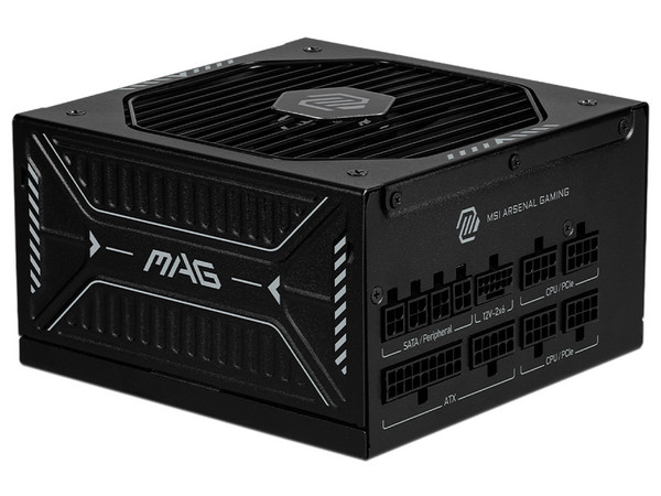 Fuente de Poder Modular MSI MAG A850GLS PCIE5 de 850W, 80 Plus GOLD, Color Negro.