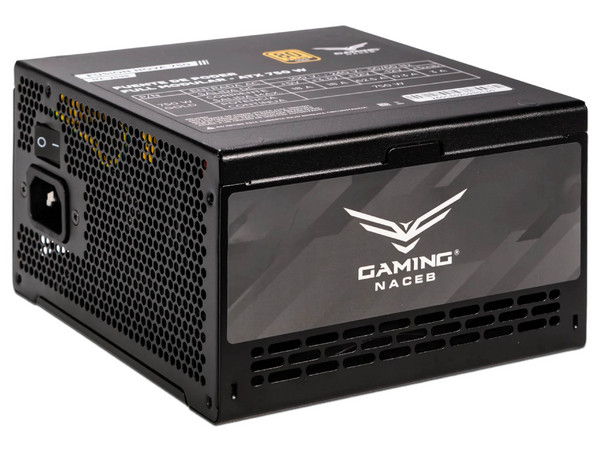 Fuente de Poder Gaming Naceb Fusión Nova 750 Gold de 750W, ATX 3.1, SATA, Molex, PCIE, 80 Plus Gold. Color Negro.