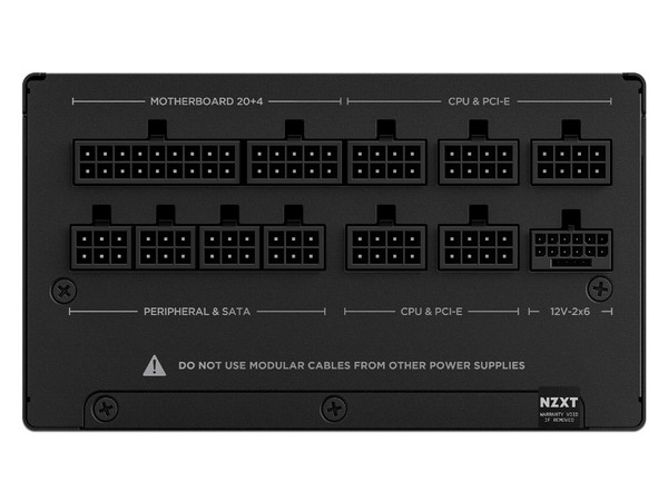 Fuente de Poder Modular NZXT C1200 de 1200W, ATX, 80 Plus Gold, Color Negro.