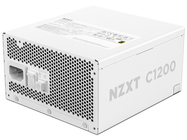 Fuente de Poder Modular NZXT C1200 de 1200W, ATX, 80 Plus Gold, Color Blanco.