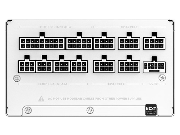 Fuente de Poder Modular NZXT C850 Gold de 850W, ATX, 80 Plus Gold, Color Blanco.
