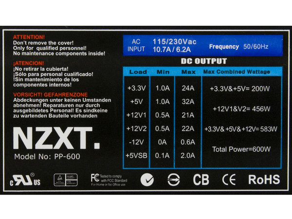 Fuente de Poder NZXT Performance Power 600W soporta SLI y Crossfire