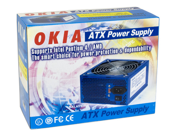 Fuente de Poder OKIA ATX de 500W, Conector de 20/24 pines