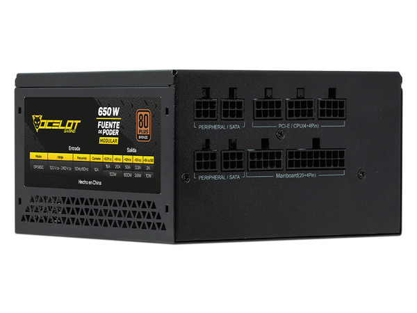 Fuente de Poder Modular Ocelot Gaming de 650W, ATX, 80 PLUS Bronze.