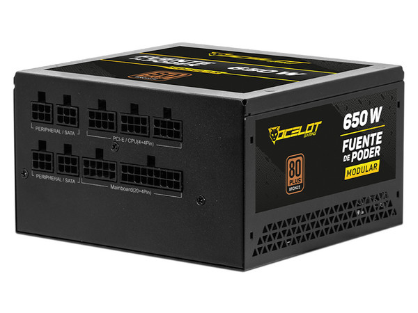 Fuente de Poder Modular Ocelot Gaming de 650W, ATX, 80 PLUS Bronze.