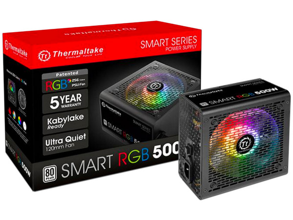 Fuente de Poder Thermaltake Smart RGB 500W, ATX, 80 PLUS Certified.