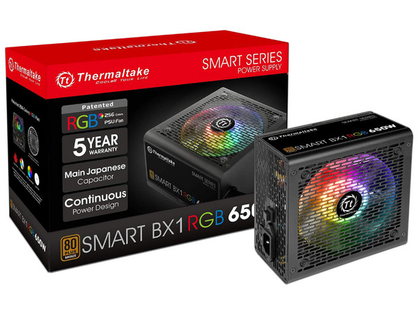 Fuente de Poder Thermaltake Smart BX1 RGB de 650W, ATX, 80 PLUS Bronze.