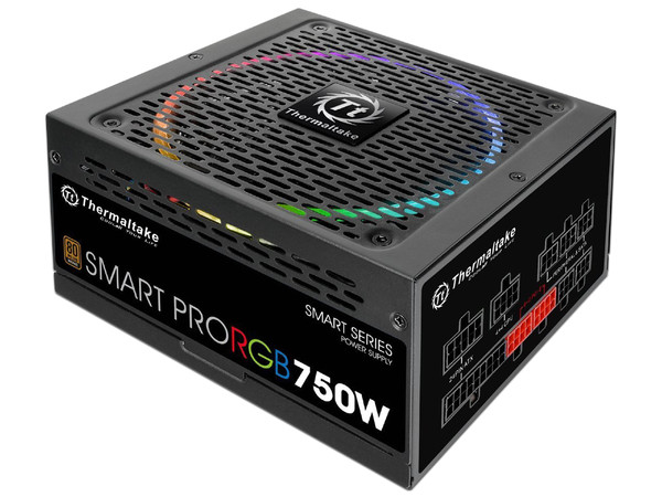 Fuente de poder Thermaltake Smart Pro RGB de 750W, ATX, 80 Plus Certifield