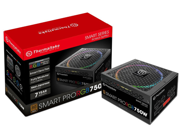 Fuente de poder Thermaltake Smart Pro RGB de 750W, ATX, 80 Plus Certifield