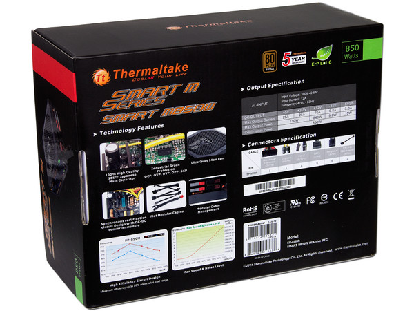 Fuente de Poder Thermaltake Smart M850W de 850W