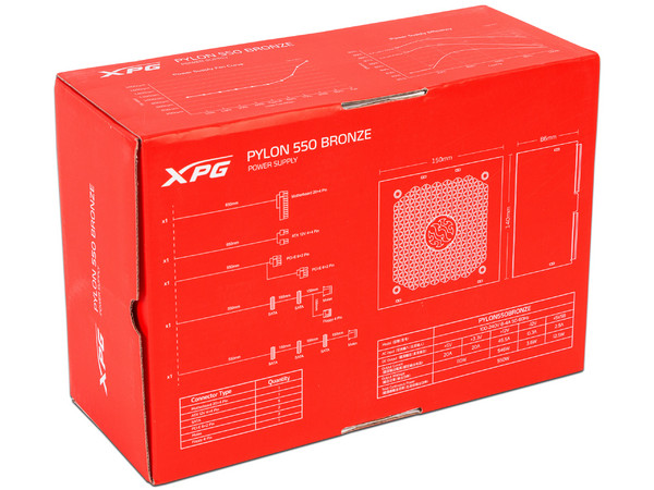 Fuente de Poder XPG PYLON de 550W, ATX, 80 PLUS Bronze.