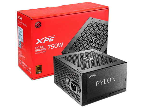 Fuente de Poder XPG Pylon de 750W, ATX, SATA, Molex, 80 PLUS Bronze.
