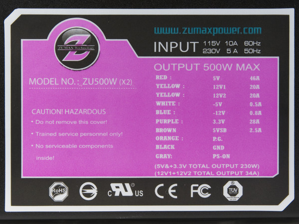 Fuente de Poder ZUMAX X2 Series de 500W