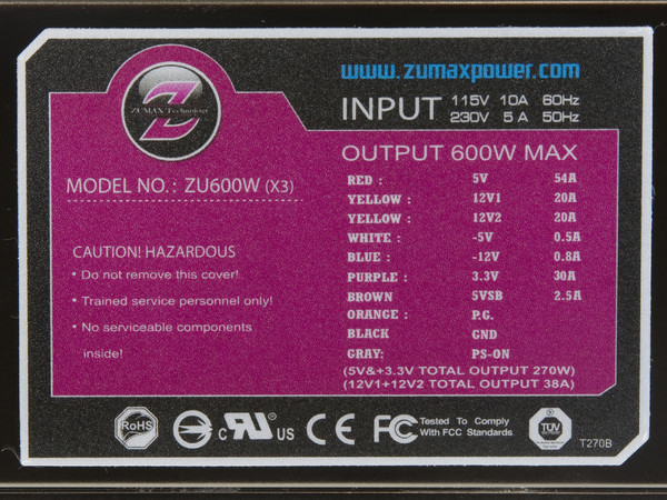 Fuente de Poder ZUMAX X3 Series de 600W