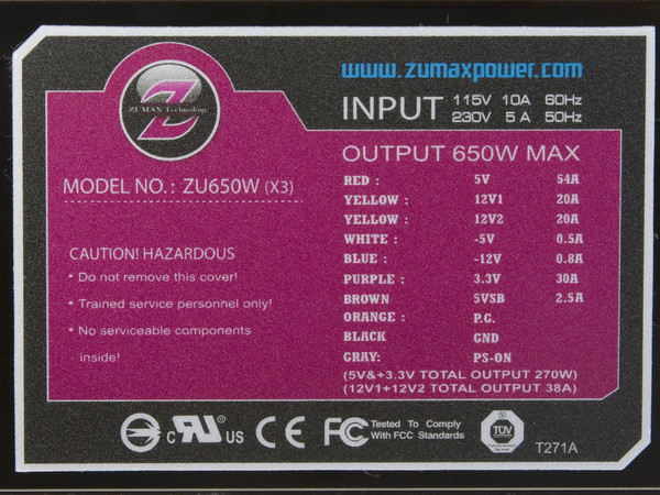  Fuente de Poder ZUMAX X3 Series de 650W