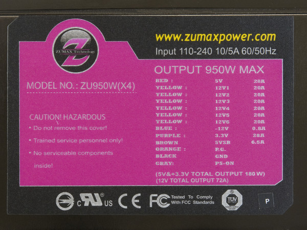 Fuente de Poder ZUMAX X4 Series de 950W