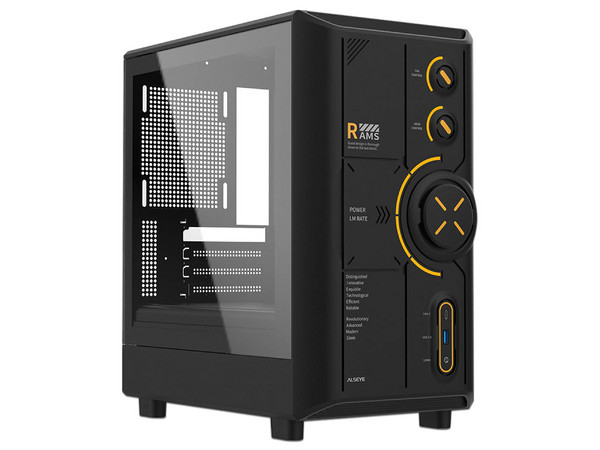 Gabinete ALSEYE RAMS 2.0, Mid Tower, Mini-ITX, No Incluye Fuente de Poder. Color Negro.