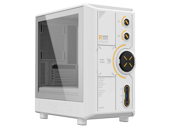 Gabinete ALSEYE RAMS 2.0, Mid Tower, Mini-ITX, No Incluye Fuente de Poder. Color Blanco.