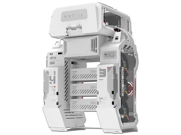 Gabinete ALSEYE RoboBox, Mid Tower, Micro-ATX, Panel de Cristal Templado, USB 3.0 Tipo A, No Incluye Fuente de Poder. Color Blanco.