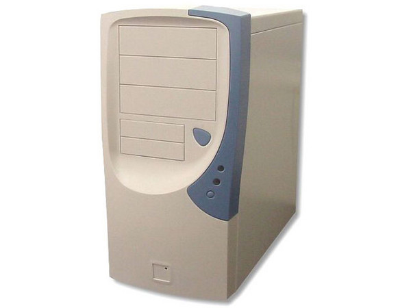 Gabinete A-Open ATX Mid-torre modelo HQ45D bezel dual-color Azul con fuente  250W