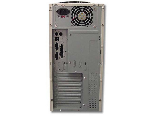 Gabinete A-Open ATX Mid-torre modelo HQ45D bezel dual-color Azul con fuente  250W