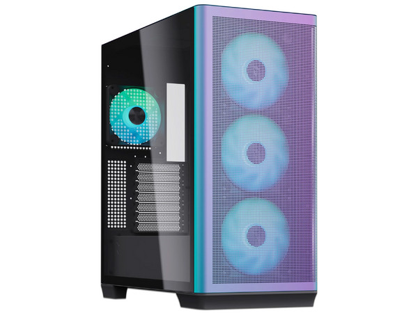 Gabinete APNX C1 CHROMA FLAIR, Mid Tower, ATX, No Incluye Fuente de Poder. Color Azul.