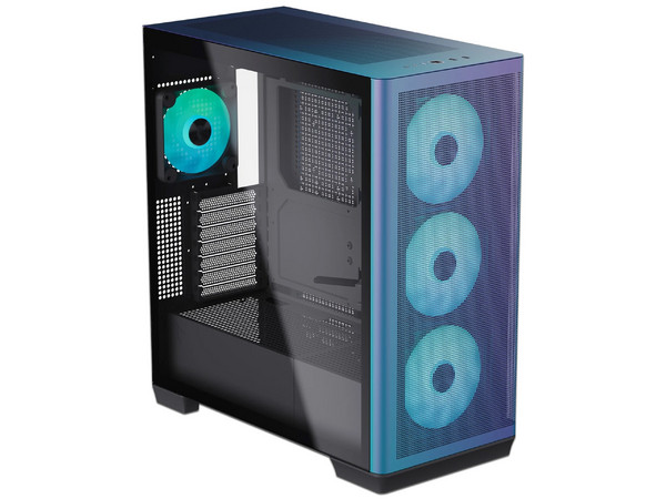 Gabinete APNX C1 CHROMA FLAIR, Mid Tower, ATX, No Incluye Fuente de Poder. Color Azul.