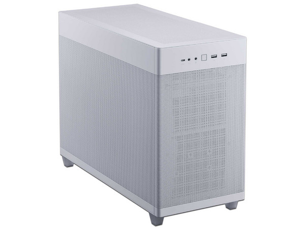 Gabinete ASUS Prime AP201, Mid-Tower, Micro-ATX, (No incluye fuente de poder). Color blanco.