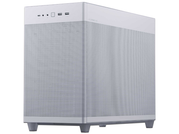 Gabinete ASUS Prime AP201, Mid-Tower, Micro-ATX, (No incluye fuente de poder). Color blanco.