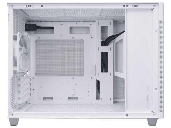 Gabinete ASUS Prime AP201, Mid-Tower, Micro-ATX, (No incluye fuente de poder). Color blanco.