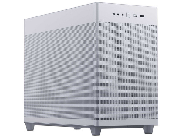 Gabinete ASUS Prime AP201, Mid-Tower, Micro-ATX, (No incluye fuente de poder). Color blanco.