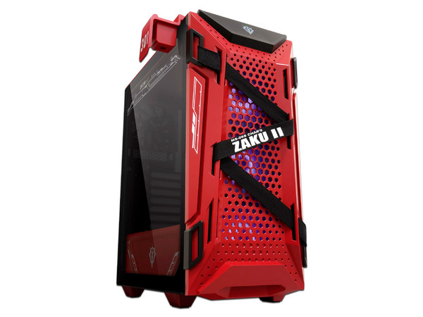 Gabinete Asus TUF Gaming GT301 ZAKU II Mid-Tower, Vidrio templado, ARGB, USB. Color Negro/ Rojo