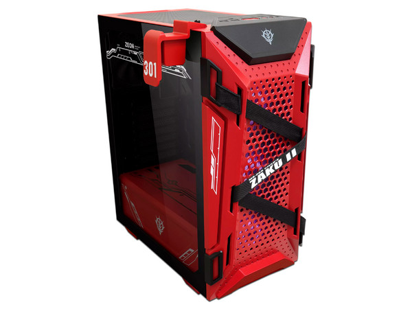 Gabinete Asus TUF Gaming GT301 ZAKU II Mid-Tower, Vidrio templado, ARGB, USB. Color Negro/ Rojo