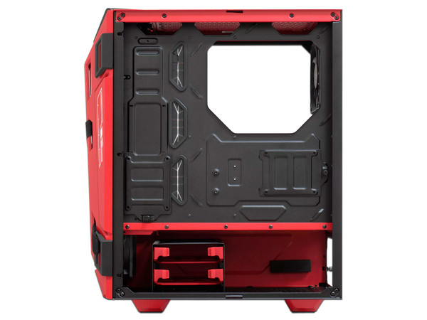 Gabinete Asus TUF Gaming GT301 ZAKU II Mid-Tower, Vidrio templado, ARGB, USB. Color Negro/ Rojo