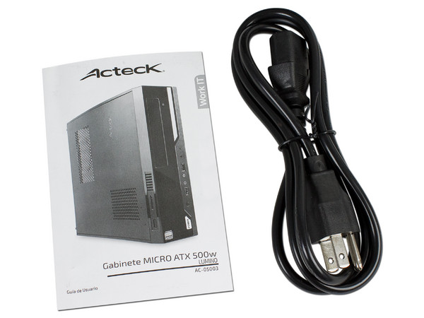 Gabinete Slim Acteck Lumino, Micro-ATX, con fuente de 500W.
