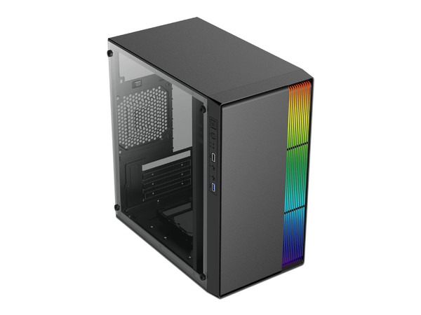 Gabinete Acteck Fusion II GI440, Micro-ATX, (Incluye fuente de 500W). Color Negro.