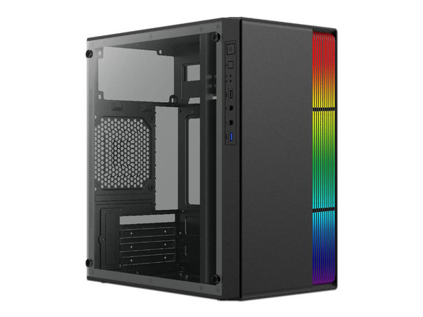 Gabinete Acteck Fusion II GI440, Micro-ATX, (Incluye fuente de 500W). Color Negro.