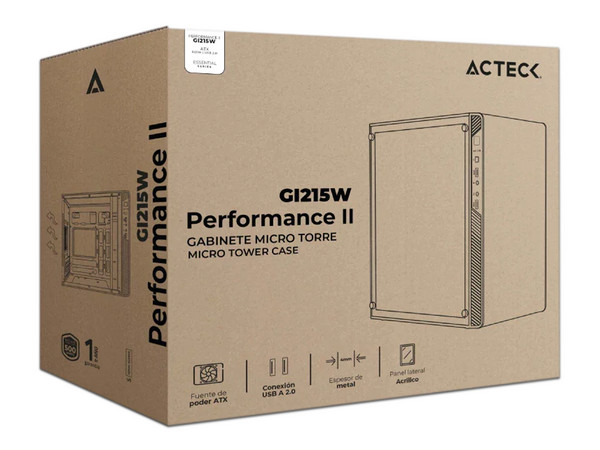 Gabinete Acteck Performance II Micro Torre, Micro-ATX, Color Negro.