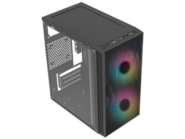 Gabinete Acteck Fuji GC470, Micro-ATX, (Incluye fuente de 500W). Color Negro. (Caja abierta)