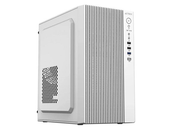 Gabinete Acteck Zenith GI656, Mini-Tower, Micro-ATX, Incluye fuente de poder de 500W. Color Blanco.