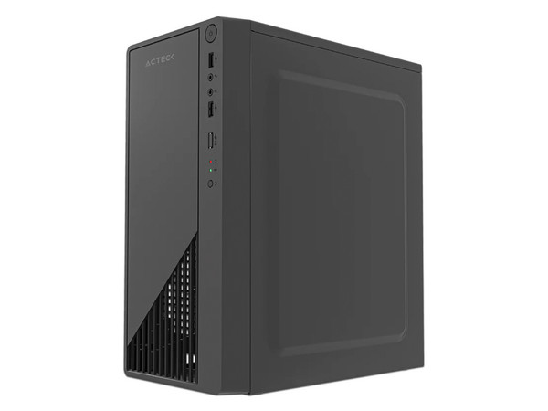 Gabinete Acteck Kioto GC220F, Mini-Tower, Micro-ATX, Incluye fuente de poder de 500W. Color Negro.