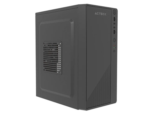 Gabinete Acteck Kioto GC220F, Mini-Tower, Micro-ATX, Incluye fuente de poder de 500W. Color Negro.