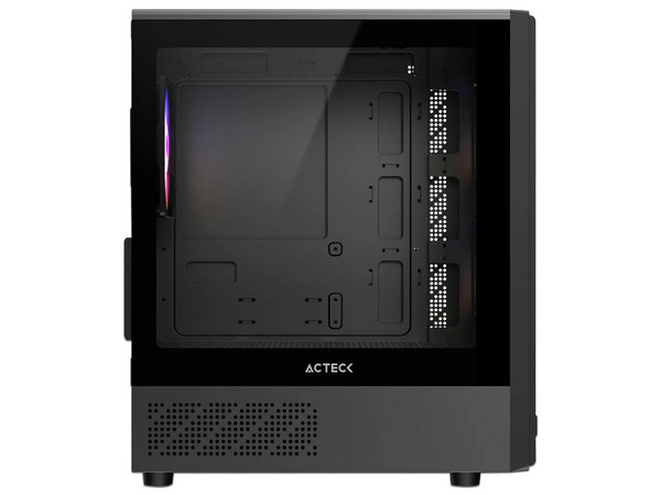 Gabinete ACTECK ZYRON GC606, Mini Tower, Micro-ATX, Incluye 3 Ventiladores FRGB de 120mm, No Incluye Fuente de Poder. Color Negro.