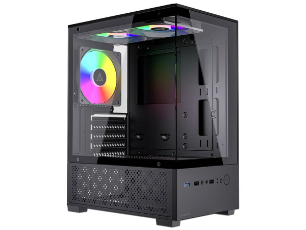 Gabinete Acteck Panorak GC600, Mini-Tower, Micro-ATX, (No Incluye Fuente de Poder), Color Negro.