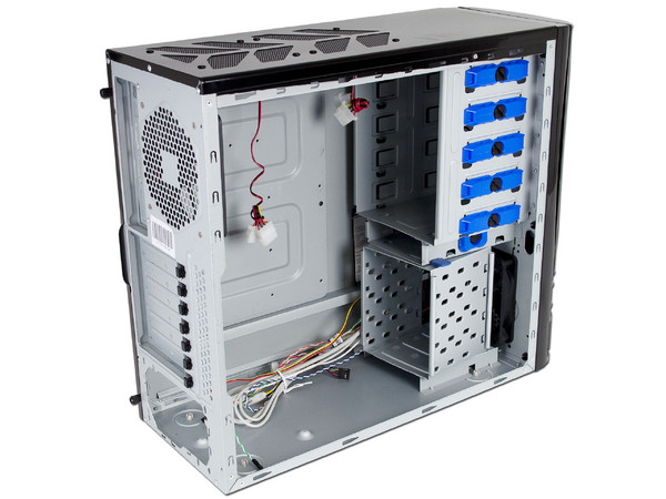 Gabinete Gamer Acteck Carbox T9900SF sin fuente de poder, ATX, Color Negro con Leds Azules
