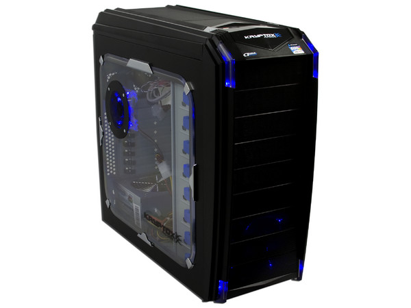 Gabinete Gamer Acteck Kryptox T9700 con fuente de 600W, ATX, Color Negro con Leds Azules