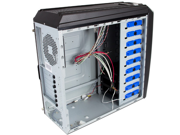 Gabinete Gamer Acteck Kryptox T9700 sin fuente de poder, ATX, Color Negro con Leds Azules